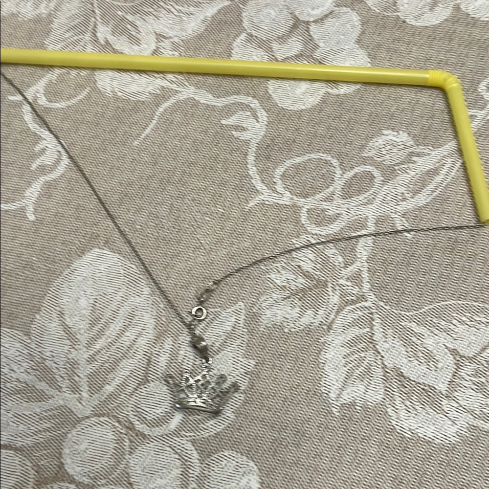 Silver Crown Pendant Necklace